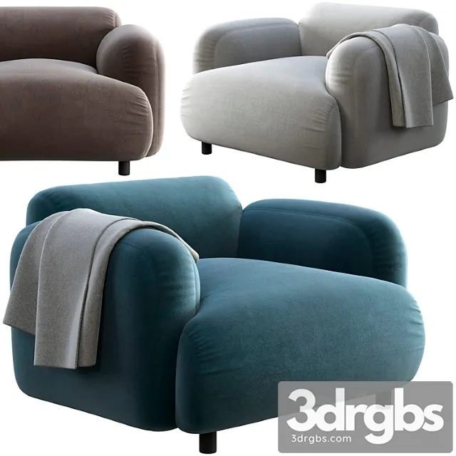 Wooddi swell armchair 3D Model Free