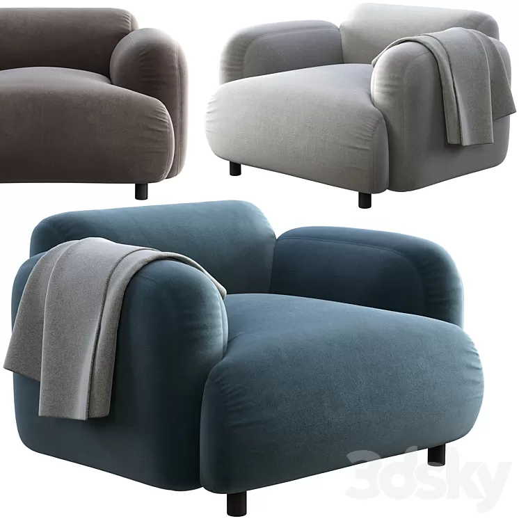 Wooddi swell armchair 3D Model