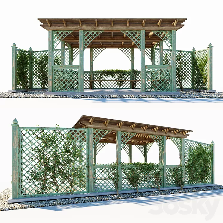 Wooden arbor 3D Model