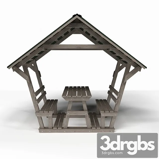 Wooden Arbor 3D Model Free