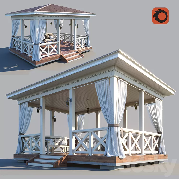 Wooden arbor 3D Model