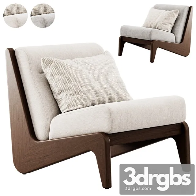 Wooden Armchair Fletcher by Soho Home 3D Model Free