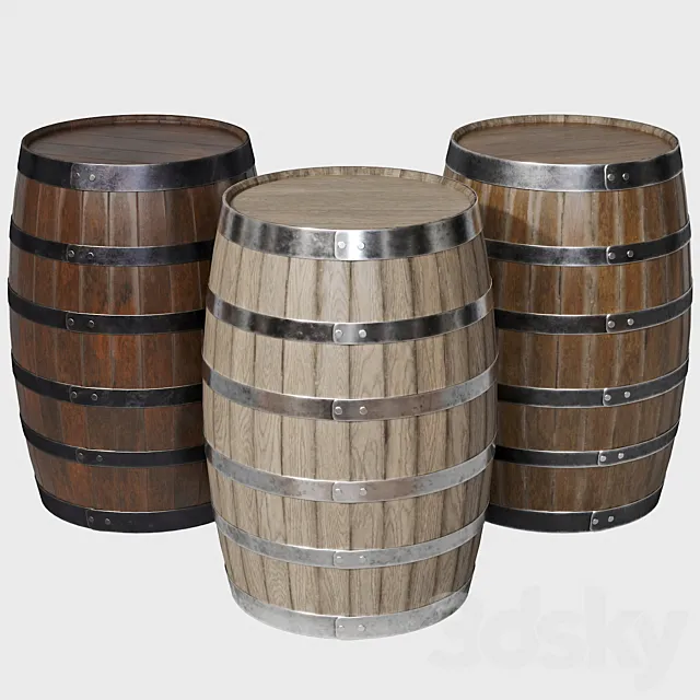 Wooden barrels 3DModel