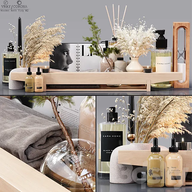 Wooden Bath Tidy 02 3D Model
