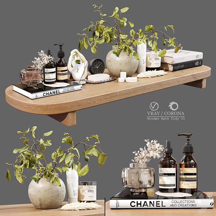 Wooden Bath Tidy 03 3D Model Free