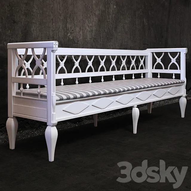 Wooden bench 3D Model