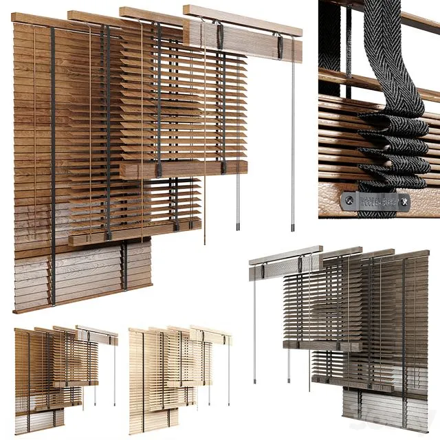 Wooden Blind 02 120cm 3D Model