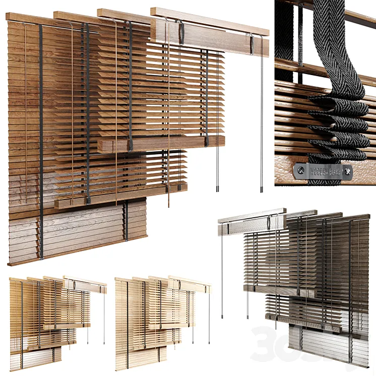 Wooden Blind 02 150cm 3D Model Free