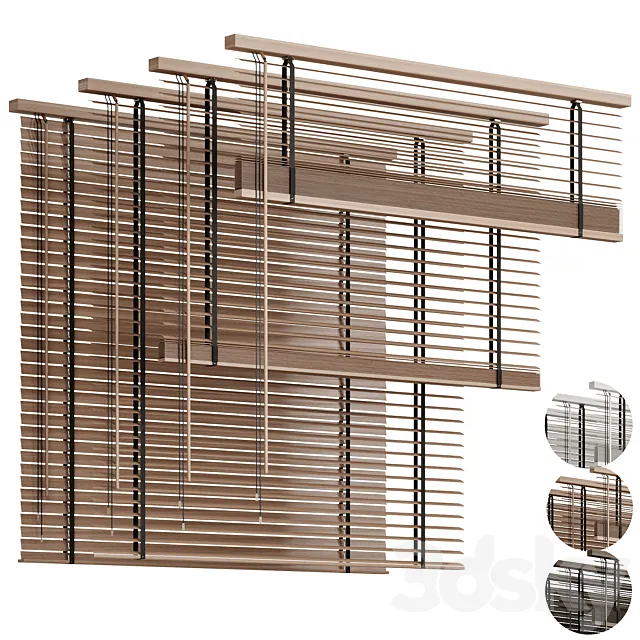 Wooden blinds 04 Folding wooden blinds 3D Model