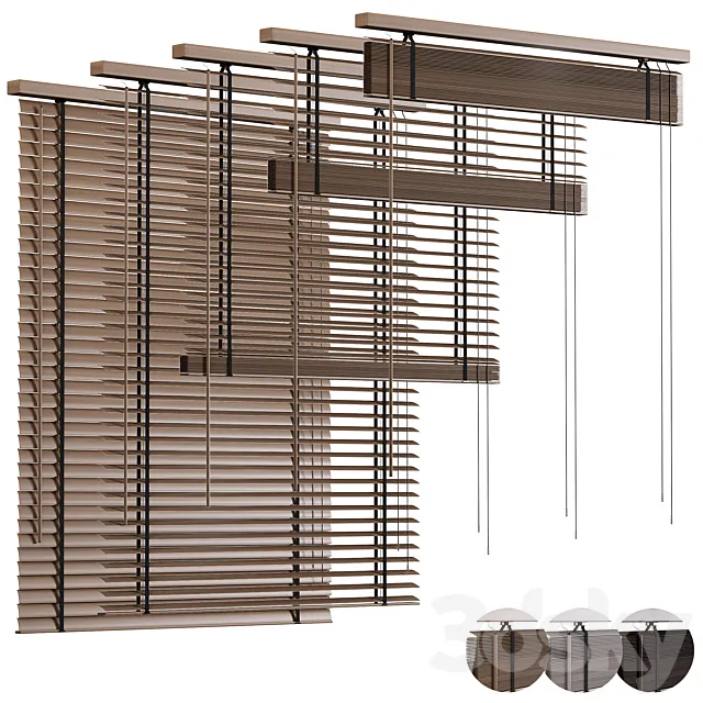 Wooden blinds Folding wooden blinds 1 3D Model