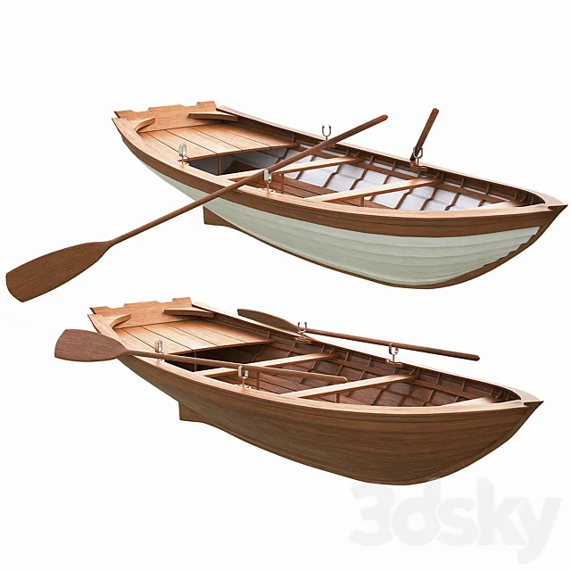 Wooden Boat 3D Model