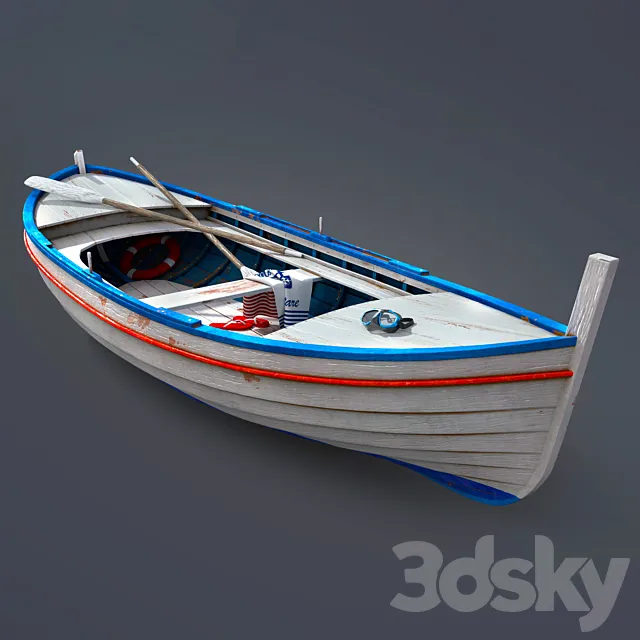 Wooden boat 3D Model