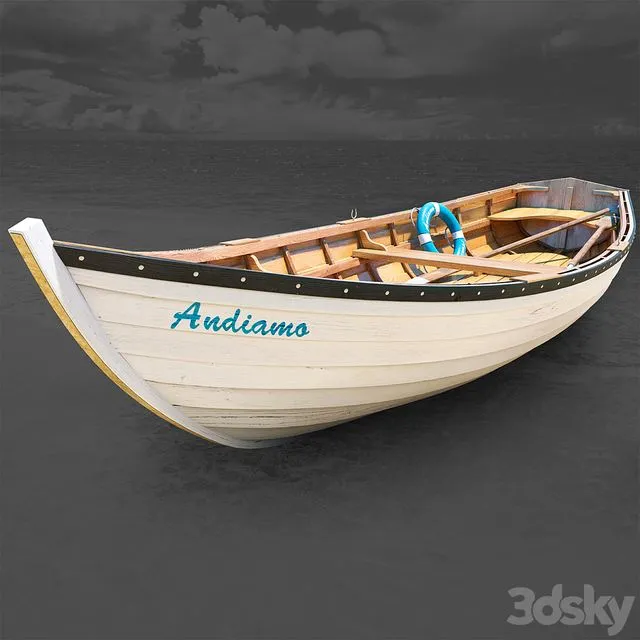 Wooden Boat 3D Model