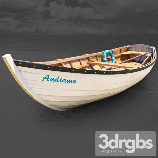 Wooden Boat 3D Model Free