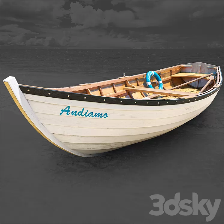 wooden Boat 3D Model