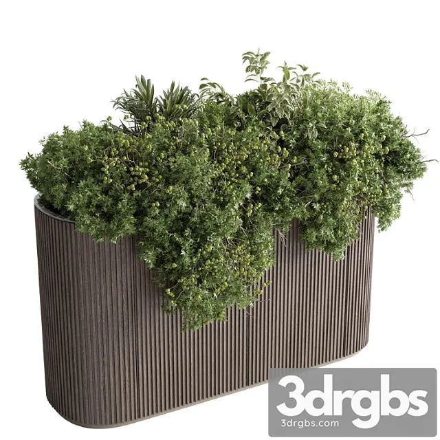 Wooden box plants on stand - set indoor 383 marble box vase