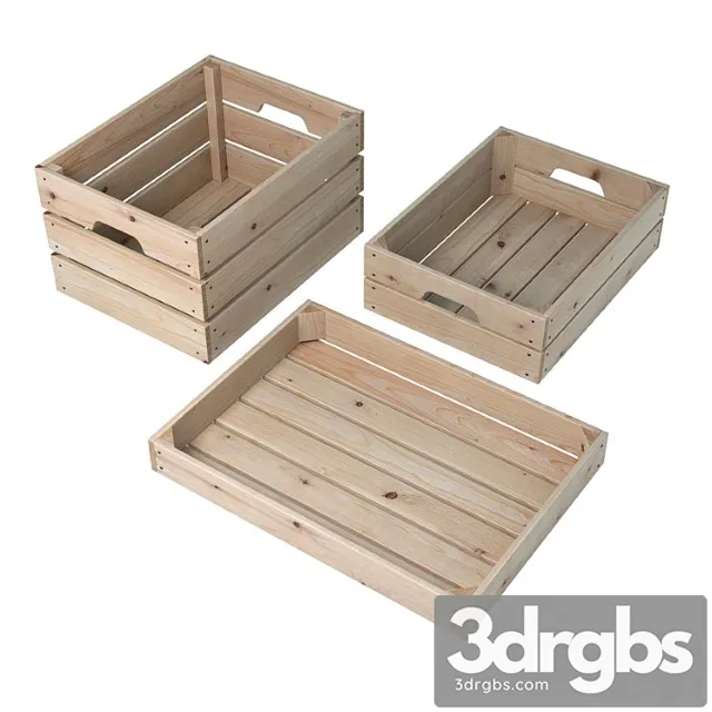 Wooden boxes (3 pcs.) 2 3D Model Free