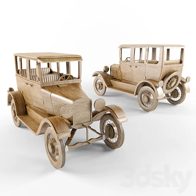 Wooden car model 3D Model