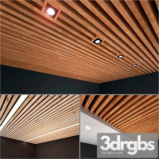 Wooden Ceiling 5 3D Model Free