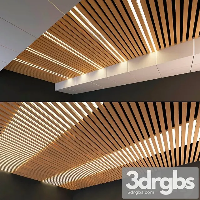 Wooden ceiling 9 3D Model Free