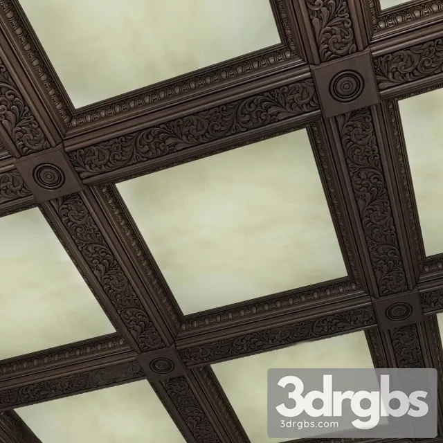 Wooden Ceiling Fontaine 3D Model Free