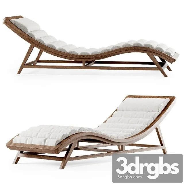 Wooden Chaise Lounge 3D Model Free