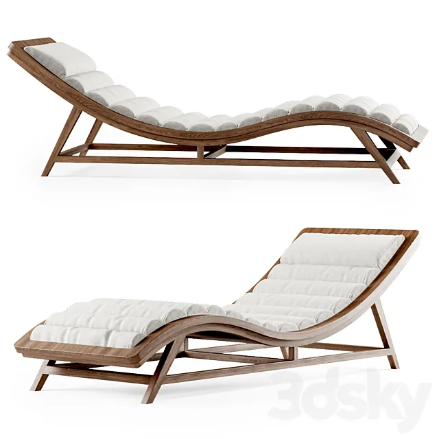 Wooden chaise lounge 3DModel