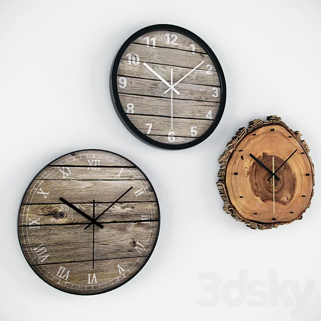 wooden clock 3D Model