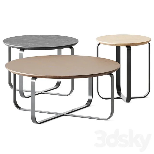Wooden Coffee Tables Clik Cruceta by Kendo Mobiliario 3D Model