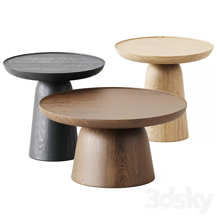 Wooden Coffee Tables Hrib by Javorina 3D Model