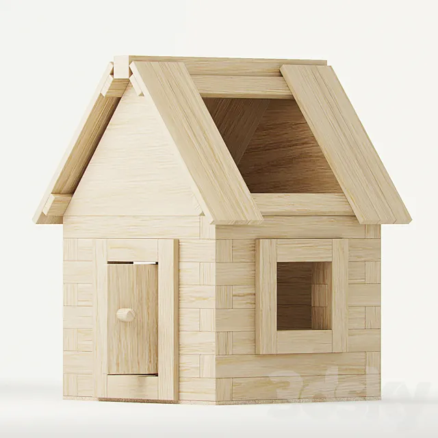 Wooden constructor. Outbuilding 3D Model