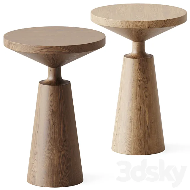 Wooden Contemporary Nicole Side Table 3D Model