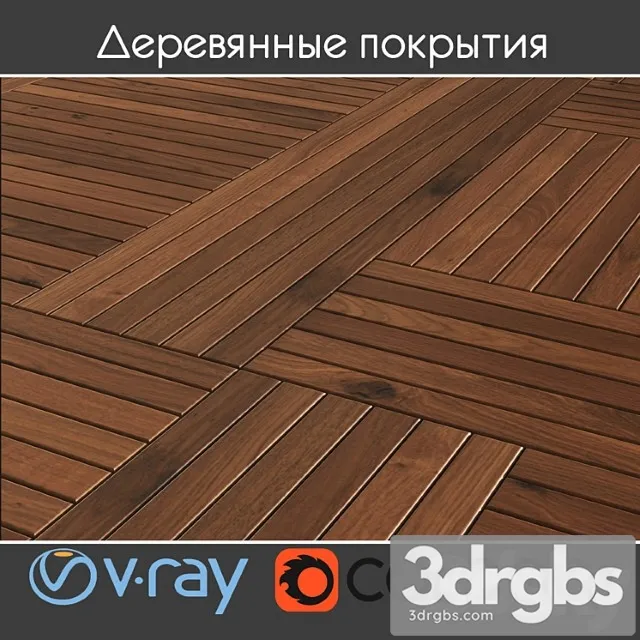 Wooden cover quadrone from listone giordano. 3D Model Free
