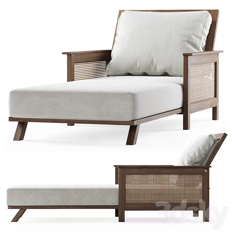 Wooden daybed 3D Model