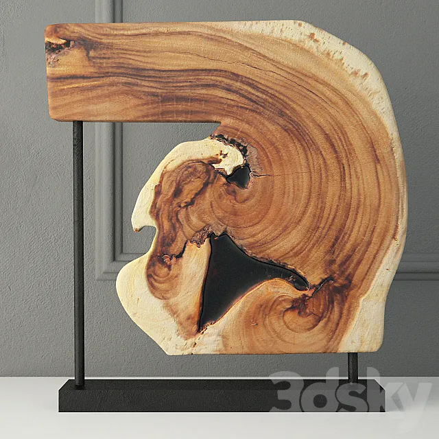 Wooden Decoration on Stand 10 3D Model