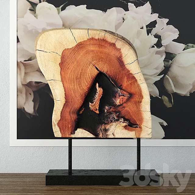 Wooden Decoration on Stand 3D Model