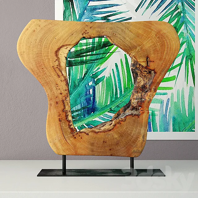 Wooden Decoration on Stand 3D Model