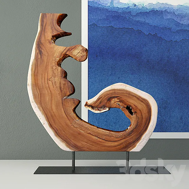 Wooden Decoration on Stand 3DModel