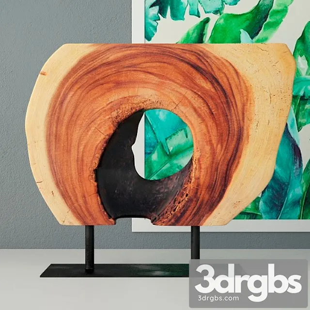 Wooden Decoration On Stand 5 3D Model Free