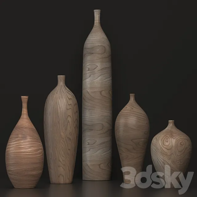 Wooden Decorative Set 3DModel