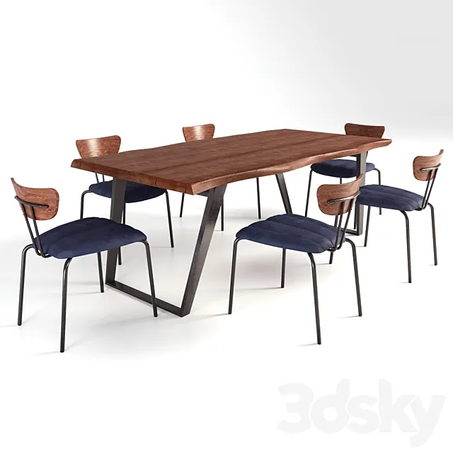 Wooden Dining Table 3DModel
