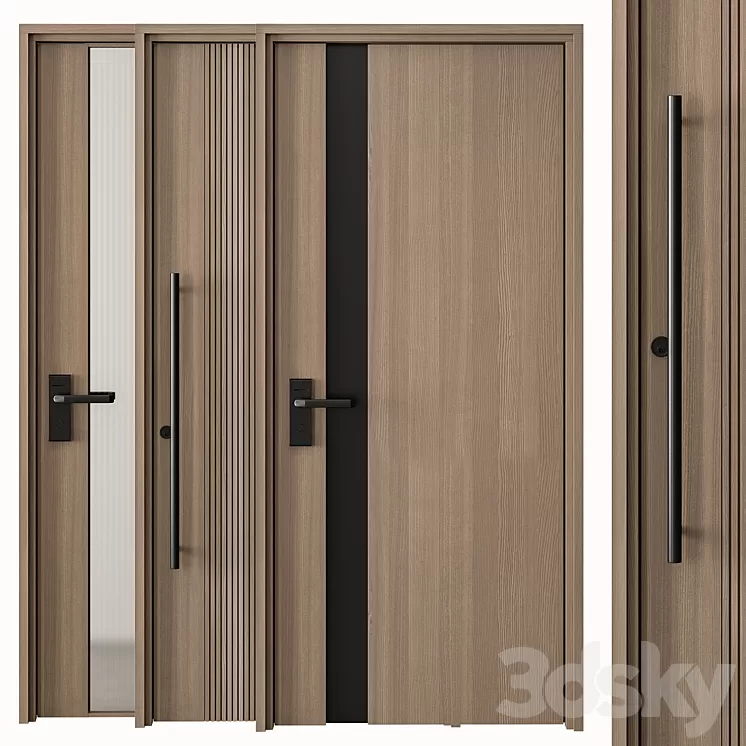 Wooden Door - Set 48 3D Model Free