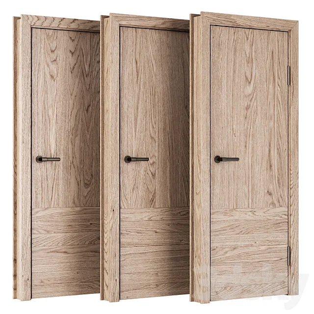 Wooden Door Set V13 _ Interior and Exterior door set 3D Model