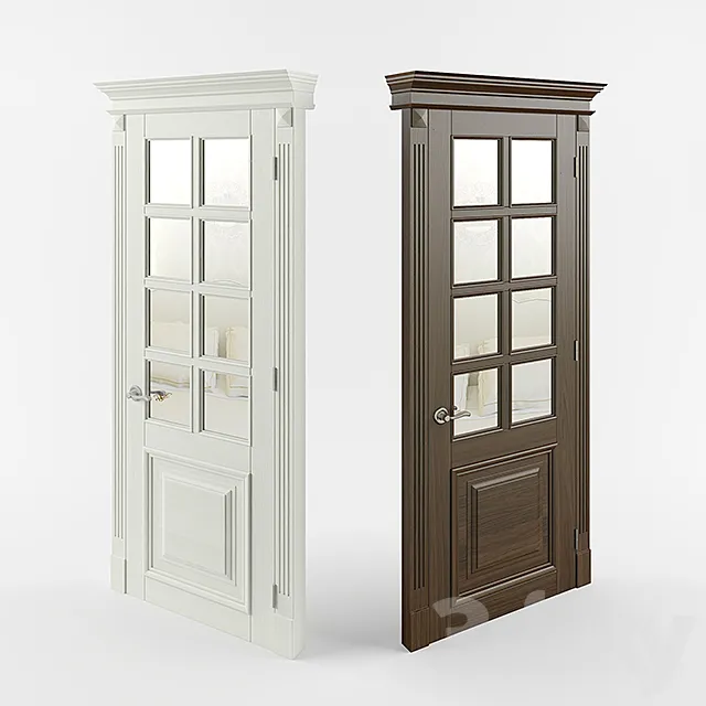 Wooden door with mirror. Free Download