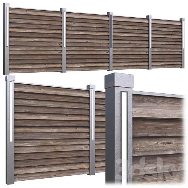 Wooden fence 3DModel