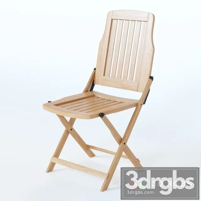 Wooden Folding Chair 3D Model Free