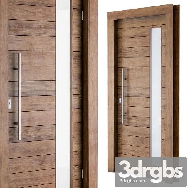 Wooden front door 3D Model Free