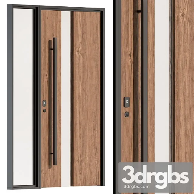 Wooden Front Door Set 61 3D Model Free