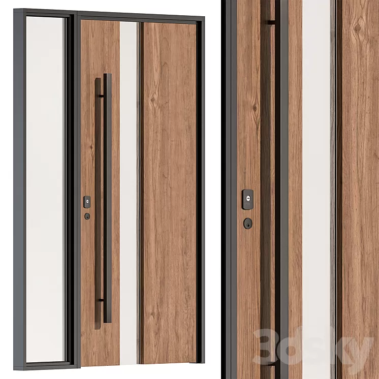 Wooden Front Door - Set 61 3D Model Free