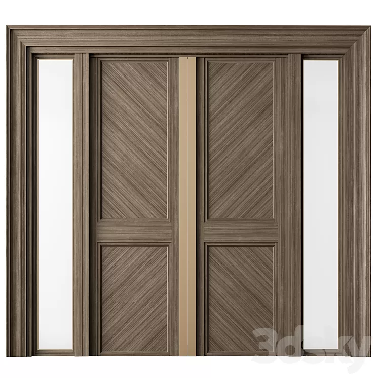 Wooden Front Door – Set 65 3D Model